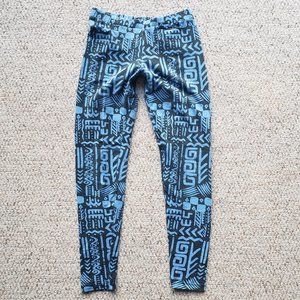 Forever 21 Blue Aztec Cotton Leggings - Size Small